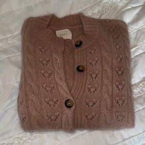 Doen Rose Baby Alpaca Cable Knit Cardigan, XS New